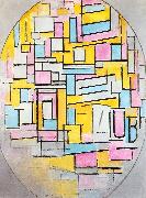 Piet Mondrian Composition with Oval in Color Planes II oil on canvas